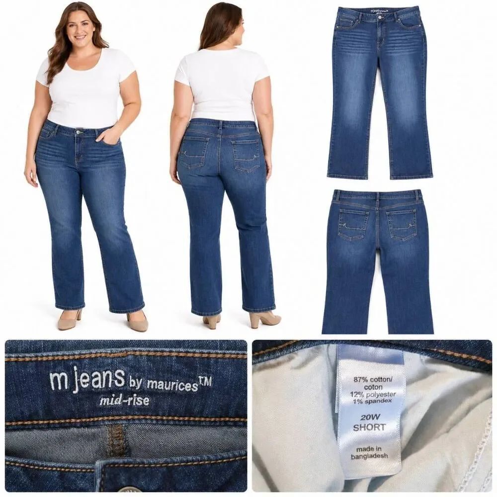 M Jeans Maurices 20W Short Mid Rise Bootcut Denim